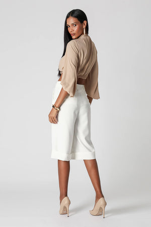 Blusa Transpassada Manga Longa Bufante