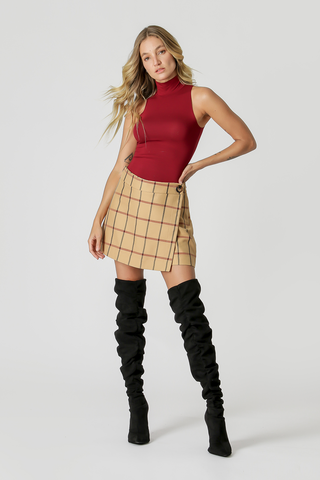 Blusa de cuello alto - VINO