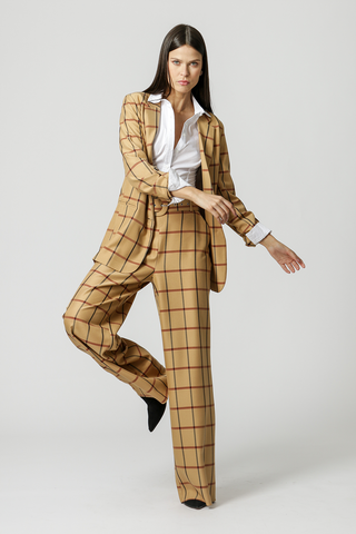 Blazer Alfaitaria Xadrez - BEGE