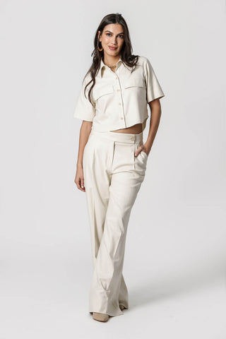 Camisa Com Lapela Manga Midi - CRU