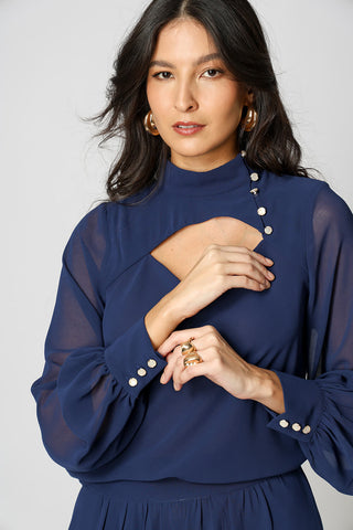 Blusa Degagê Bufante - MARINHO