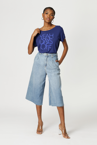 T-shirt Com Aplicação Floc - MARINHO 8