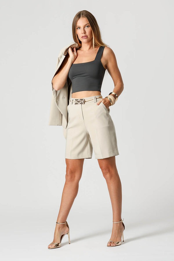 Blusa Cropped De Alça Larga