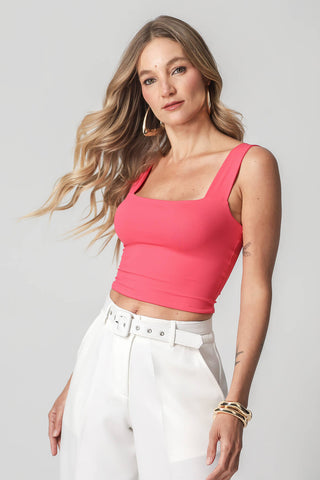 Top corto con tirantes anchos - FLOR 1