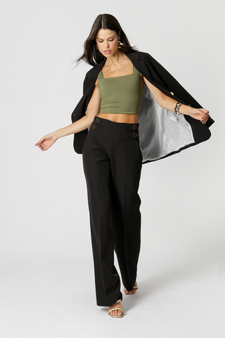 Top corto con tirantes anchos - MILITAR