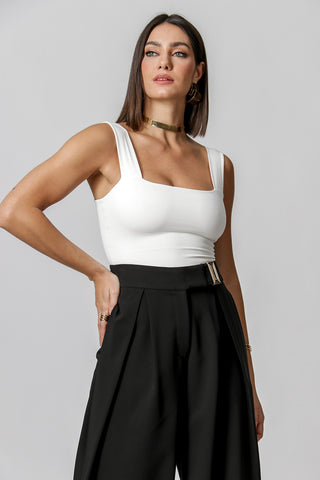 Top corto con tirantes anchos - BLANCO ROJO 1