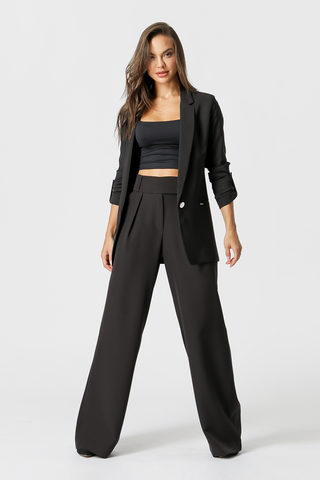 Top corto con tirantes anchos - NEGRO