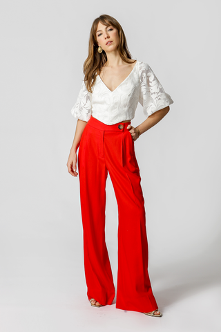 Pantalones de lino cruzados Cos - CORAL