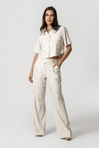 Pantalones de lino cruzados Cos - RAW