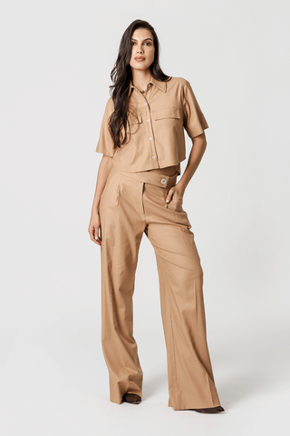 Pantalones de lino cruzados Cos - BEIGE ESC