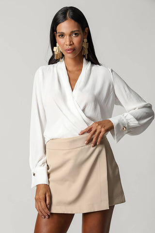 Blusa Com Botão Dourado - OFF WHITE