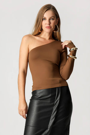 Blusa Ombro Único Manga Longa