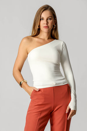 Blusa Ombro Único Manga Longa