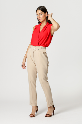 Blusa Em Crepe Fluído - VERMELHO 3