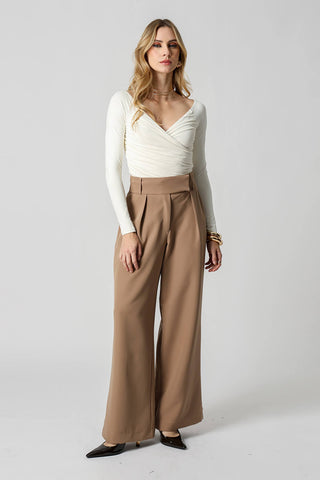 Blusa Franzida Transpassada - OFF WHITE