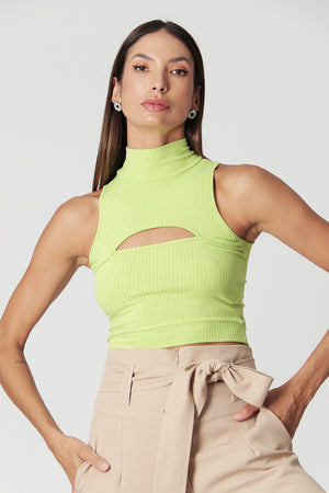 Blusa Cropped com Gola