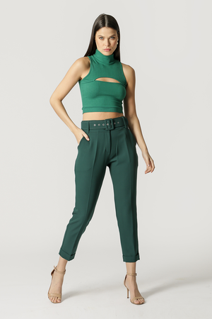 Blusa Cropped com Gola