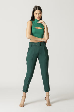 Blusa Cropped com Gola