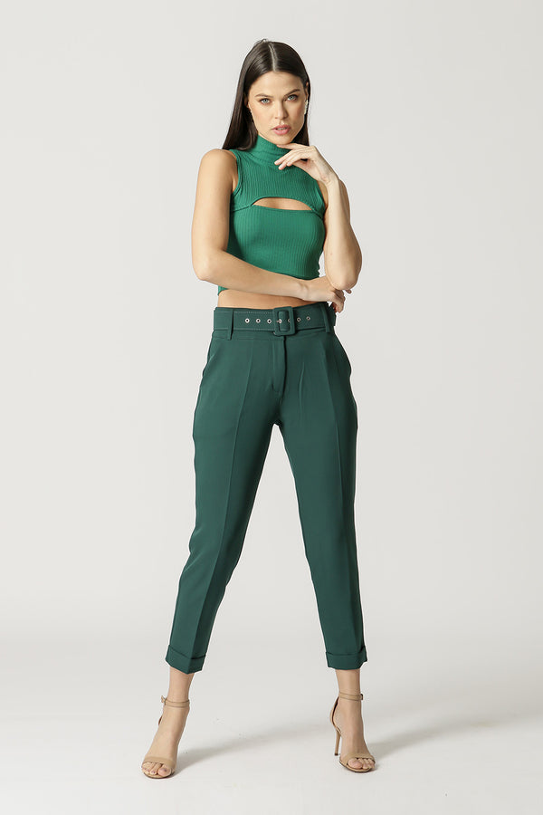 Blusa Cropped com Gola