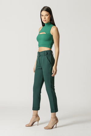 Blusa Cropped com Gola