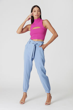 Blusa Cropped com Gola