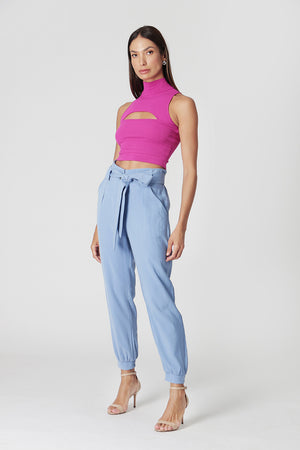Blusa Cropped com Gola