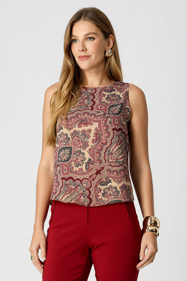 Blusa Estampada Em Crepe Fluido