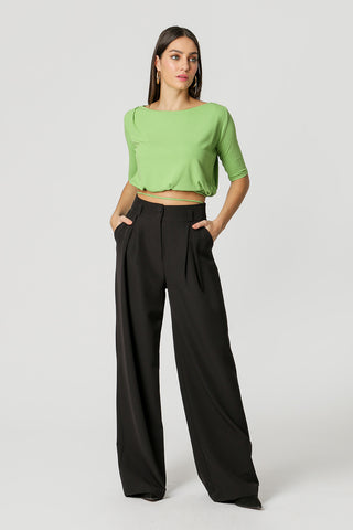 Blusa de cuello barco con lazo - HOJA 3