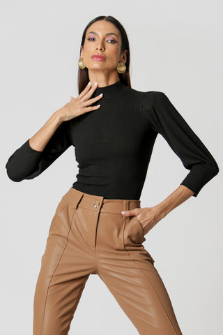 Blusa Manga 7/8 Bufante - PRETO
