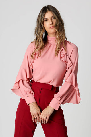 Blusa Ampla Com Babados - ROSE ESC