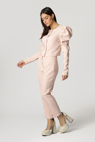 Blusa Manga Bufante Com Pregas - NUDE