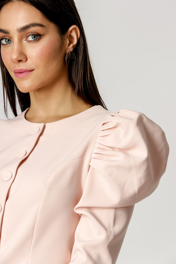 Blusa Manga Bufante Com Pregas