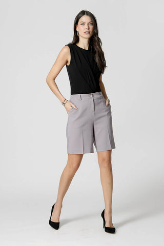 Body con pliegues y fruncido - NEGRO
