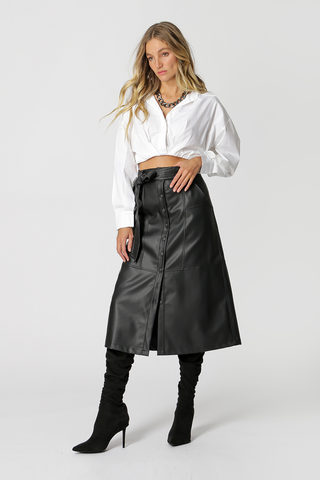 Camisa Cropped Manga Longa - BRANCO