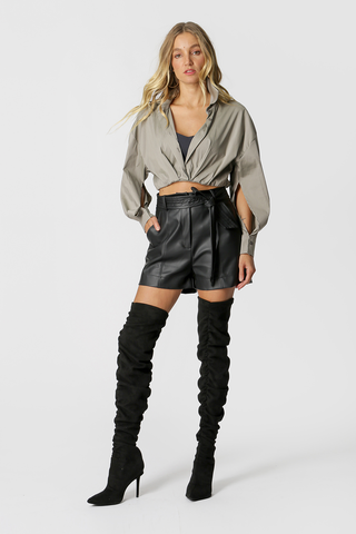 Camisa Cropped Manga Longa - MUSGO