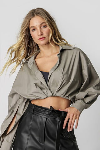 Camisa Cropped Manga Longa - MUSGO