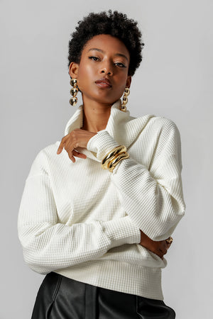 Blusa Sweater Gola Volumosa
