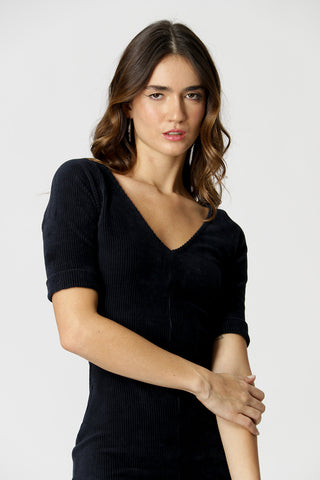 Vestido Com Decote V Nas Costas - MARINHO 4
