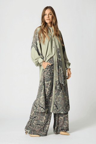 Calça Pantalona Estampada - MARINHO 3080
