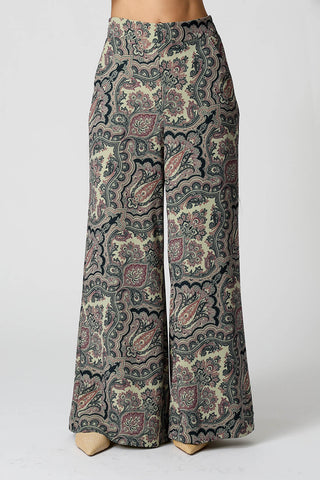 Calça Pantalona Estampada - MARINHO 3080