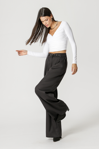 Blusa Cruzada Franzida - BRANCO