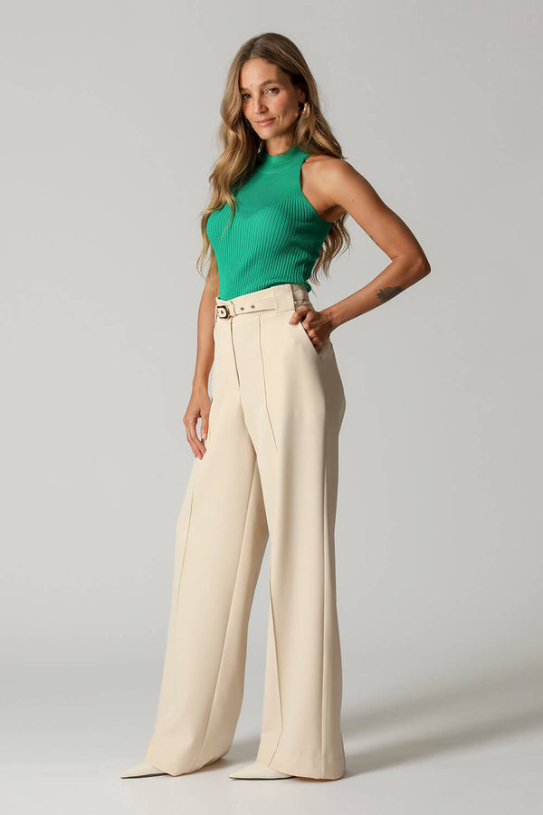 Blusa Cava Americana com Gola TRIMIX