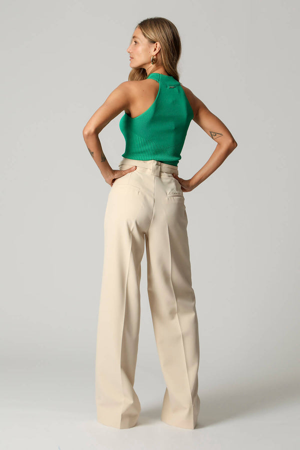 Blusa Cava Americana com Gola TRIMIX