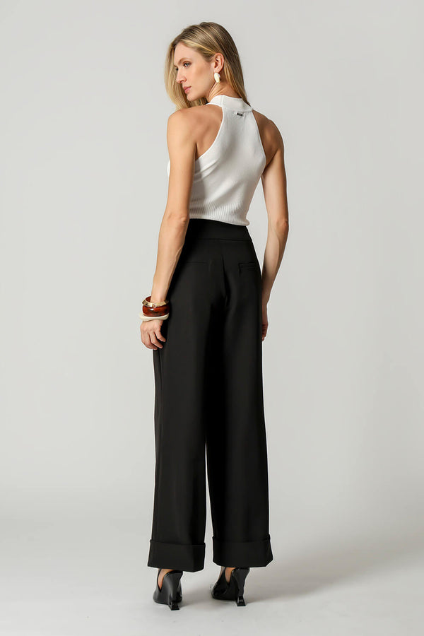 Blusa Cava Americana com Gola TRIMIX