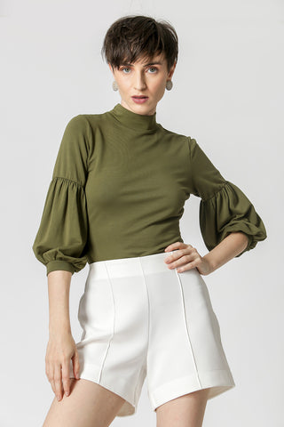Blusa con mangas globo - MILITAR