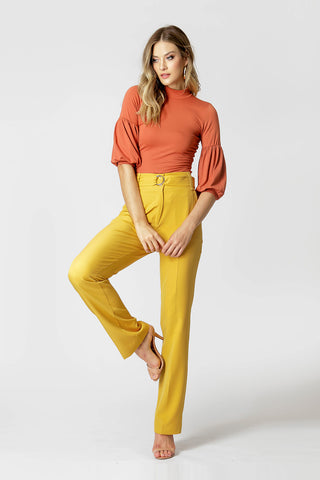 Blusa con mangas globo - TELHA