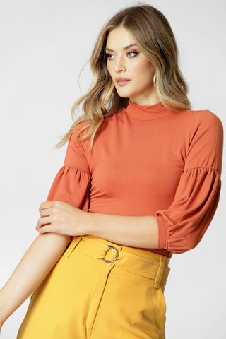 Blusa con mangas globo - TELHA