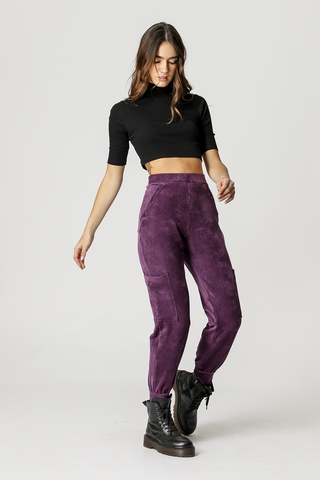 Calça Com Bolso Utilitaria - ROXO ESCURO
