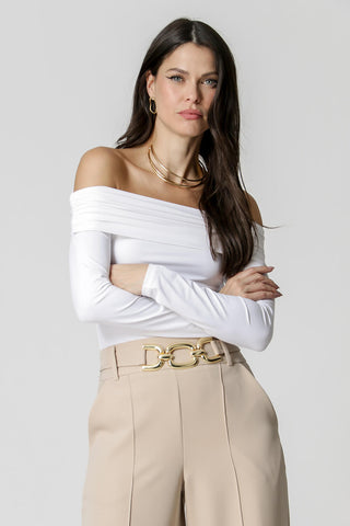 Blusa con hombros descubiertos - BLANCA