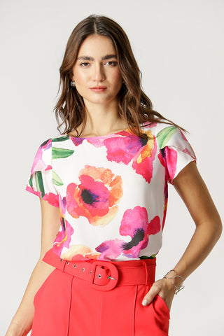 Blusa Manga Transpassada Estampada - MELANCIA 1210